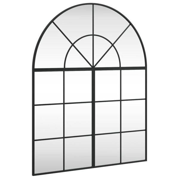 vidaXL Specchio da Parete Nero 80x100 cm Arco in Ferro