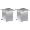 vidaXL Fioriera da giardino con LED 2 pz Argento 30 x 30 x 30 cm