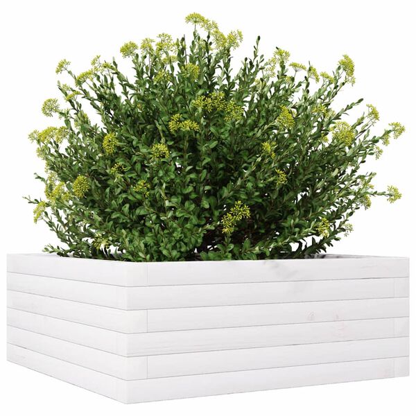 vidaXL Fioriera da Giardino Bianca 60x60x23 cm Legno Massello di Pino