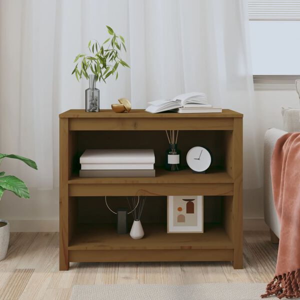 vidaXL Libreria Marrone ambra 80x35x68 cm in Legno Massello di Pino