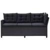 vidaXL Set di mobili da esterno Nero polyrattan