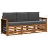 vidaXL Set divani con cuscino 3 pcs Legno di Acacia Massello