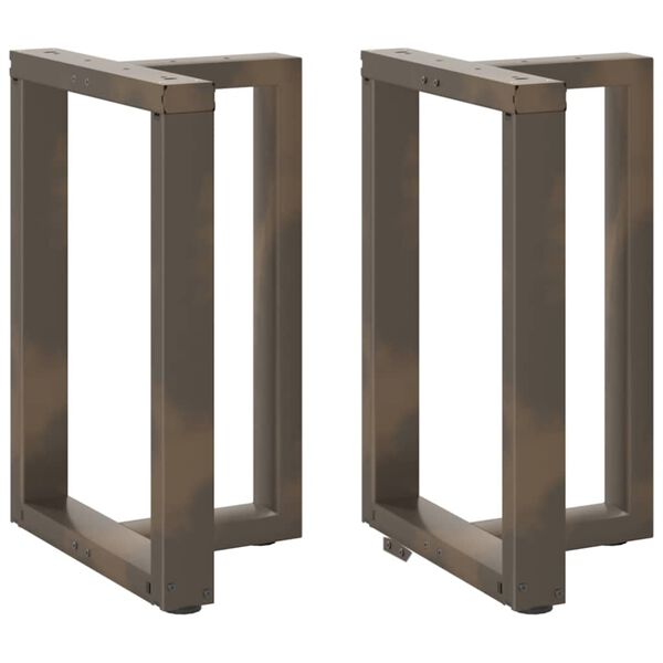 vidaXL Gambe per tavolo da pranzo a forma di T 2 pz nere 50x35x(72-73) cm in acciaio