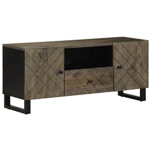 vidaXL Mobile Porta TV Nero 105x33x46 cm in Legno Massello di Mango
