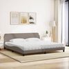 vidaXL Letto con Materasso Dover Tortora 200x200 cm in Tessuto