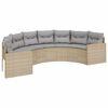 vidaXL Set Divani da Giardino Semicircolare 2 pz in Polyrattan Beige