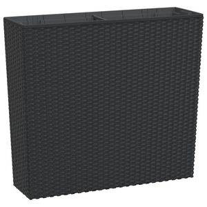 vidaXL Fioriera con Interno Rimovibile Antracite 12 / 44 L PP Rattan