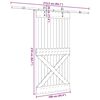 vidaXL Porta Scorrevole con Set Hardware 100x210cm Legno Massello Pino