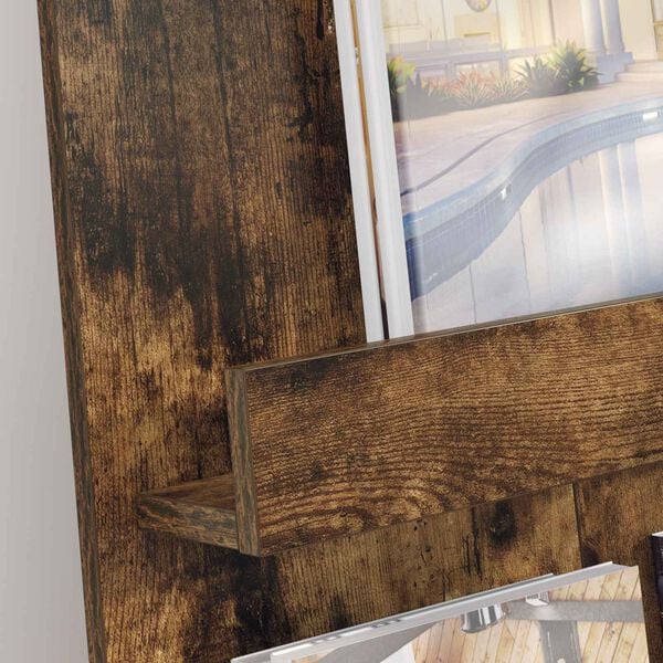 vidaXL Scaffale per riviste Rovere fum&eacute; 51 x 11 x 102 cm