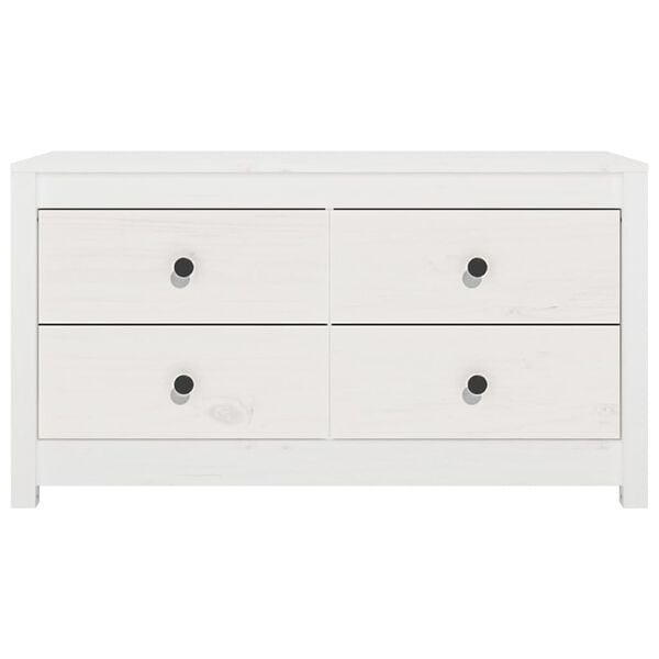 vidaXL Armadietto Bianco 100x40x54 cm in Legno Massello di Pino