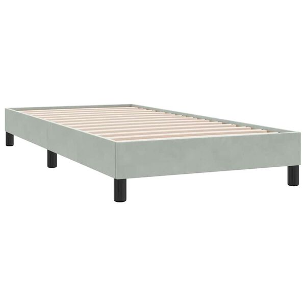 vidaXL Giroletto senza Materasso Grigio Chiaro 80x210 cm Velluto