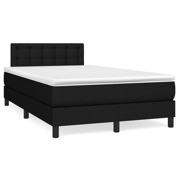 vidaXL Letto a Molle con Materasso e LED Nero 120x190 cm in Tessuto