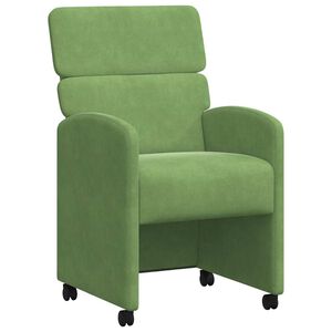 vidaXL Sedie da Pranzo con Ruote 2 pcs Verde chiaro 58 x 65 x 98 cm