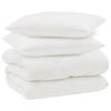 vidaXL Duvet Invernale con cuscino 3 pcs Bianco Microfibra