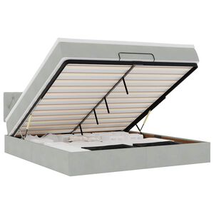 vidaXL Struttura Letto Pouf con Materasso 180x200 cm in Velluto