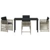 vidaXL Set da Pranzo per Giardino 5 pcs Grigio chiaro polyrattan