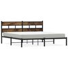 vidaXL Giroletto senza Materaso in Metallo Rovere Fumo 193x203 cm