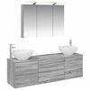 vidaXL Set di mobili per il bagno 4 pz Sonoma grigio