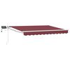 vidaXL Tenda retrattile manuale con LED Borgogna e Bianco 3 x 2 m