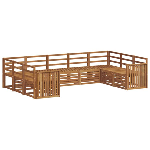 vidaXL Set divani 9 pcs Naturale Legno di Acacia Massello