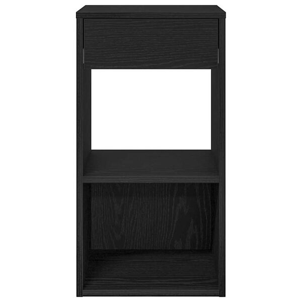 vidaXL Comodini con Cassetto 2 pz Rovere Neri 35x34x66,5 cm