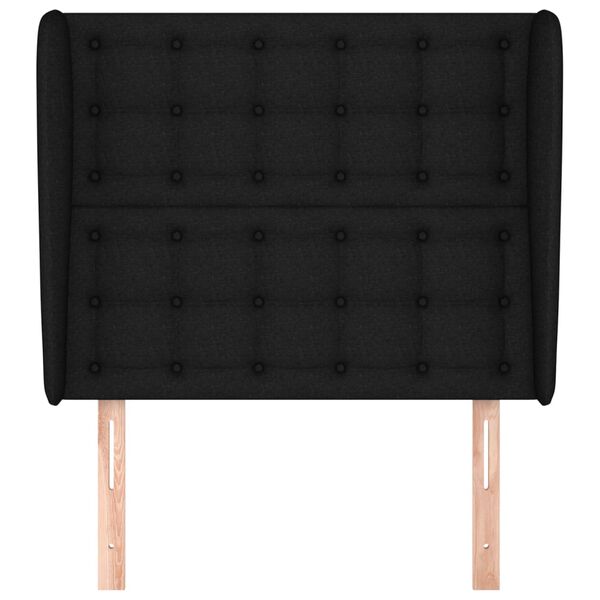 vidaXL Testiera ad Orecchio Nera 83x23x118/128 cm in Tessuto