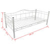 vidaXL Telaio Divano Letto Bianco in Metallo 90x200 cm