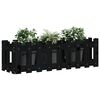 vidaXL Fioriera Giardino a Recinzione Nera 100x30x30cm Massello Pino