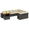 vidaXL Set Divani da Giardino 10pz con Cuscini in Polyrattan Nero