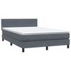 vidaXL Letto a Molle con Materasso e LED Grigio Scuro 160x220 cm Velluto