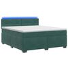 vidaXL Letto con Box Spring, Materasso e LED Verde Scuro 140 x 190 cm
