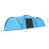 vidaXL Tenda Igloo da Campeggio 650x240x190 cm per 8 Persone Blu