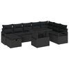 vidaXL Set Divano da Giardino con cuscino 9 pcs Nero Poly Rattan