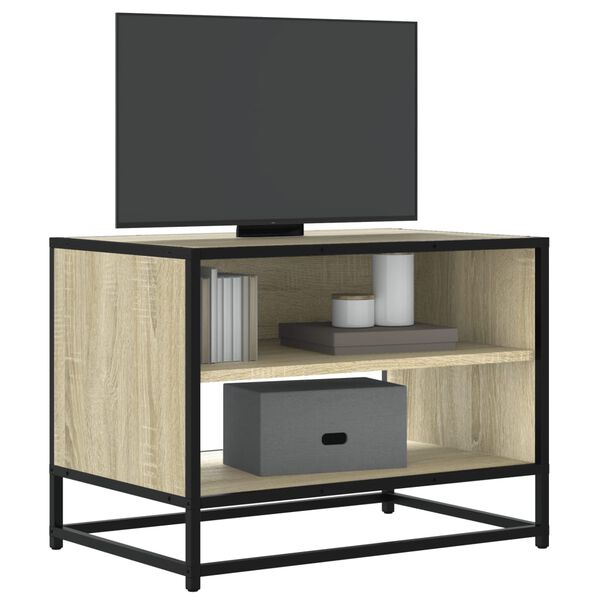 vidaXL Mobile TV Rovere Sonoma 61x40x46 cm Legno Multistrato e Metallo