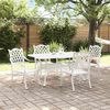 vidaXL Set da Pranzo per Giardino 5 pcs Bianco Alluminio