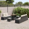 vidaXL Set Divano da Giardino con cuscino 8 pcs Nero Poly Rattan