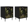 vidaXL Armadio da Notte RHENEN 2 pz Rovere Nero 36 x 33 x 51 cm