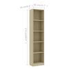 vidaXL Libreria 5 Ripiani Rovere Sonoma 40x24x175 cm Legno Multistrato