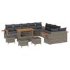 vidaXL Set Divano da Giardino 14 pcs Grigio polyrattan