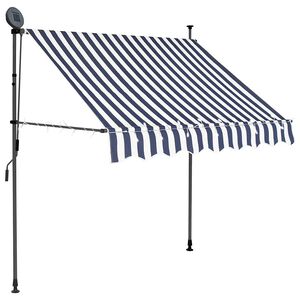 vidaXL Tenda da Sole Retrattile Manuale con LED 100 cm Blu e Bianca