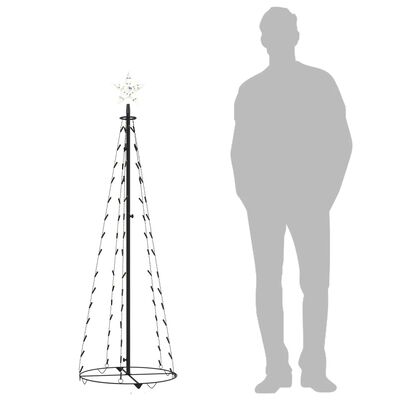 vidaXL Albero di Natale a Cono con 84 LED Bianco Caldo 50x150 cm