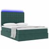 vidaXL Letto con contenitore e LED Verde Scuro 140 x 190 cm Velluto