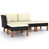 vidaXL Set Divani da Giardino 4 pz con Cuscini in Polyrattan Nero