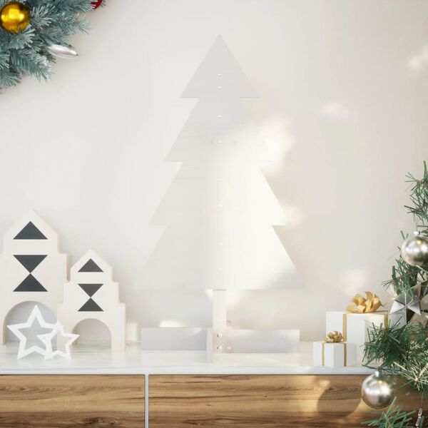 vidaXL Albero di Natale Decorativo Bianco 80 cm Legno Massello di Pino
