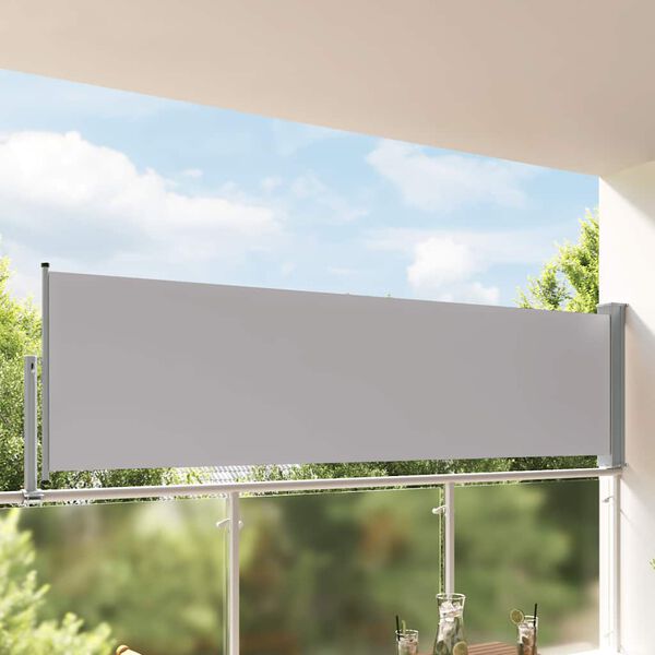 vidaXL Tenda da Sole Laterale Retrattile 100 x 300 cm Grigia
