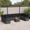 vidaXL Set Divano da Giardino con cuscino 11 pcs Nero polyrattan
