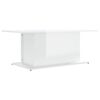 vidaXL Tavolino da Salotto Bianco Lucido 102x55,5x40 cm in Truciolato