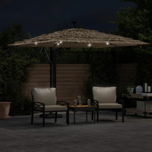 vidaXL Ombrellone Giardino LED e Palo in Acciaio Marrone 269x269x235cm