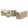 vidaXL Set Divano da Giardino 10 pz Beige e Crema polyrattan