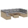 vidaXL Set di divani con cuscino 10 pcs Beige polyrattan